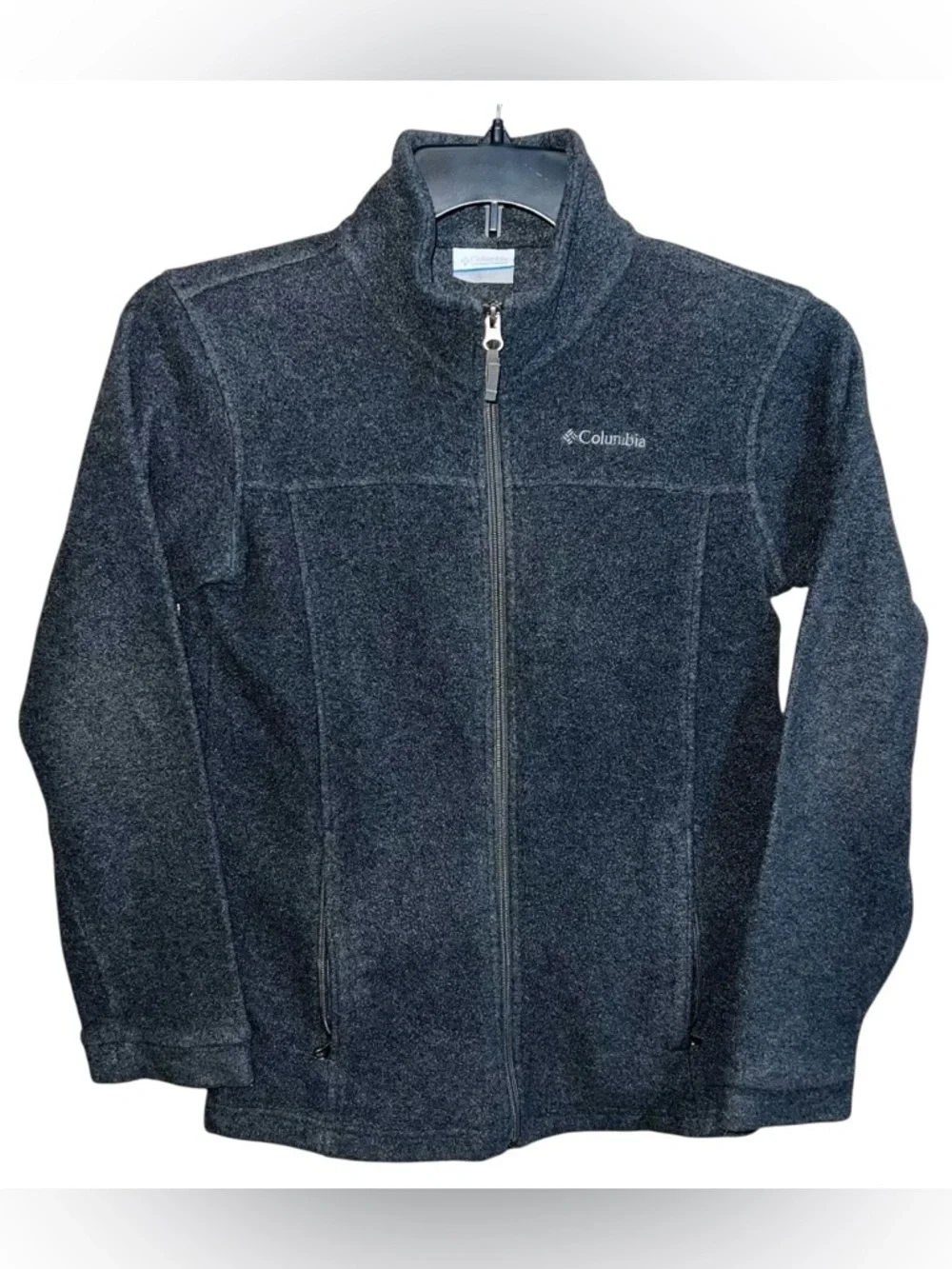 Columbia Fleece Children’s L 14/16 Grey Front Zip Long Sleeve